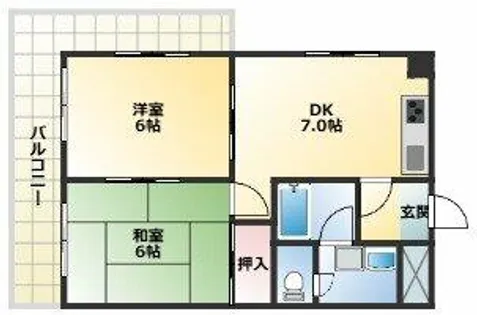 パインブルック東住吉【3階】の間取り