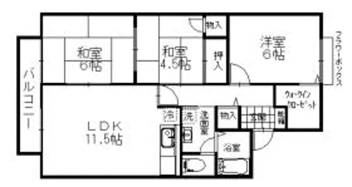 セジュールリベールA棟【202号室】の間取り