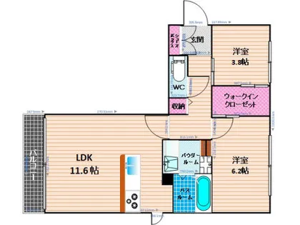 ディールーム寺塚伍番館【2階】の間取り