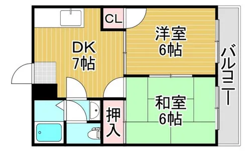 プレアール皿山【402号室】の間取り