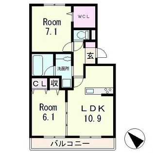 フェリーチェファミリアB棟【1階】の間取り