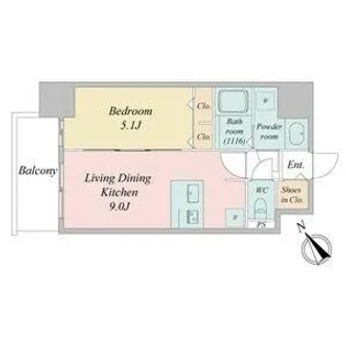 メイクス熱田神宮【1101号室】の間取り