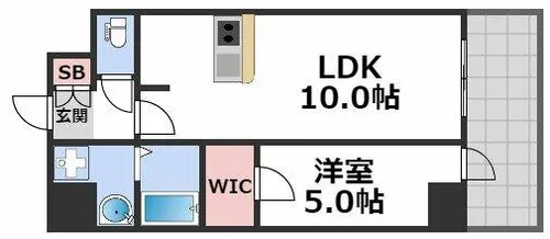 プレサンス大国町ラヴェニール【8階】の間取り