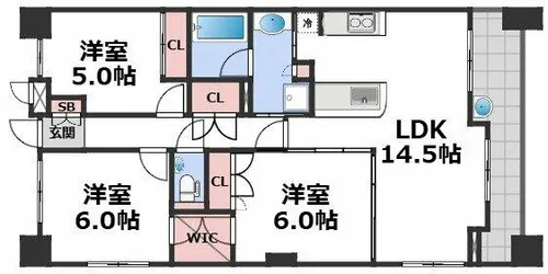 CITY SPIRE桜川Ⅱ【10階】の間取り