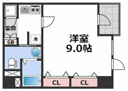 ルクレ西長堀【4階】の間取り