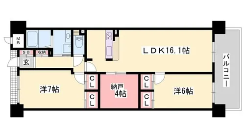 キャッスルコート東雲【203号室】の間取り
