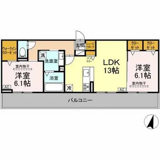 ブライトール松河戸【2階】の間取り