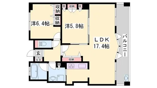 グラジオ北条口【6階】の間取り