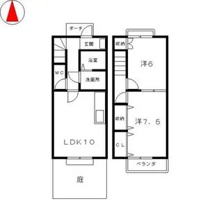 愛知県弥富市平島中4丁目【テラスハウス】の間取り