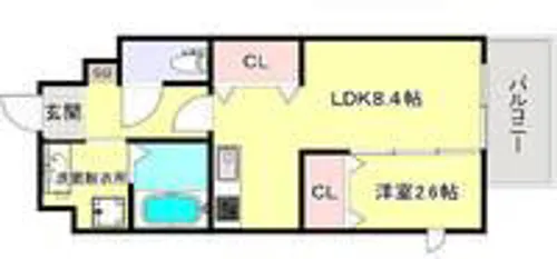 ライフフィールド東那珂【302号室】の間取り