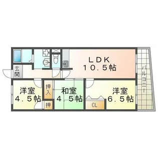 メルディアキューブ舞子【4階】の間取り