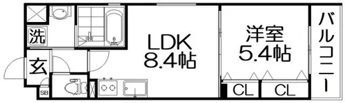 クリエオーレ星田【2階】の間取り