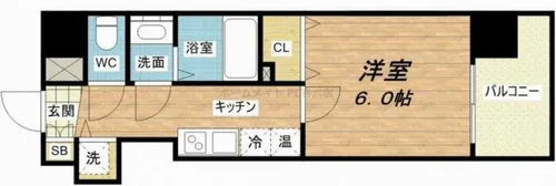 アマービレ玉造【8階】の間取り