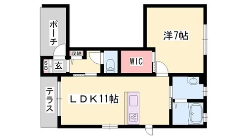 アンビシアきた B棟【1階】の間取り