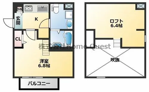 Attic宝持【2階】の間取り