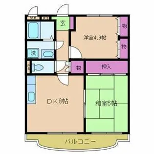 メルベーユ・シャンブル【1階】の間取り