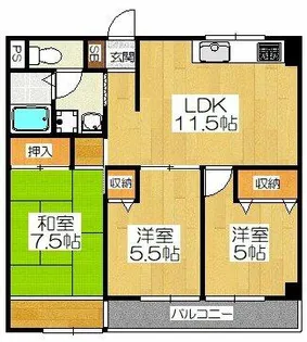 セルバ山本Ⅱ【3階】の間取り