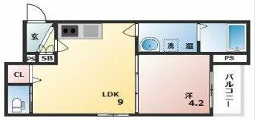 GRANDIR瓢箪山【1階】の間取り