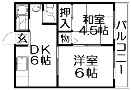 中ノ山ハイツ【2階】の間取り
