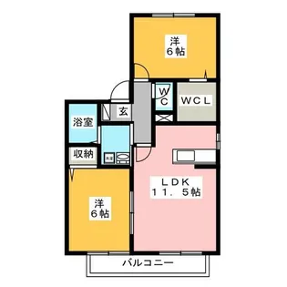 レジデンス・ラ・グラシューズ【2階】の間取り