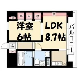 ラ・クール泉【8階】の間取り