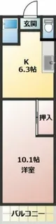 ロッヂJ1【203号室】の間取り