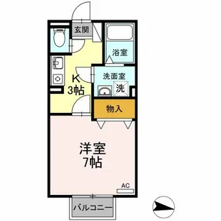 プリシェール小木田【101号室】の間取り