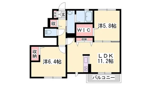 ハイマート野中【1階】の間取り