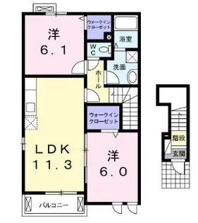 メゾン・城ノ下B【204号室】の間取り