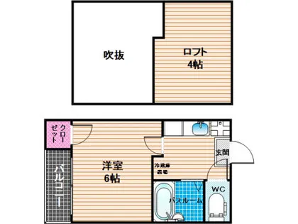 キャニオン オーク 竹下【2階】の間取り