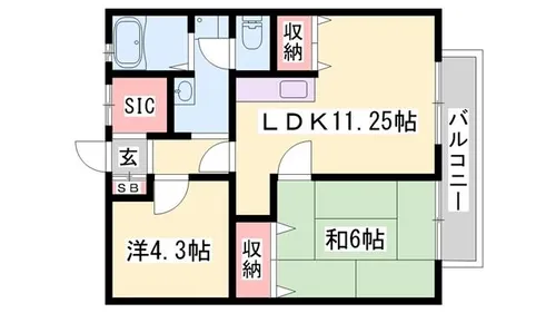 サンライフ森の西A【2階】の間取り