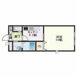 アンプルール クラージュ ウエストヒルズ【2階】の間取り