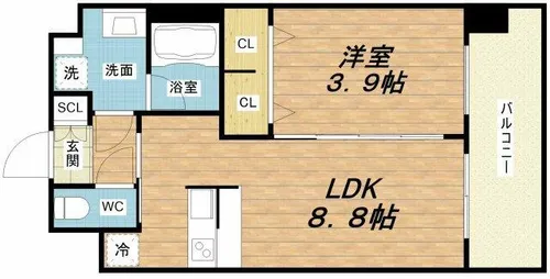 プレジオ弁天町ASIAN【3階】の間取り