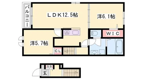 ディオパルコ【201号室】の間取り