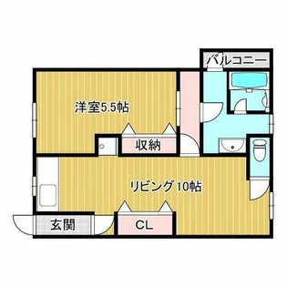 ハイツサイモン【1階】の間取り