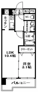レジディア博多東【6階】の間取り