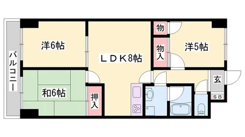 アピア安富【B314号室】の間取り