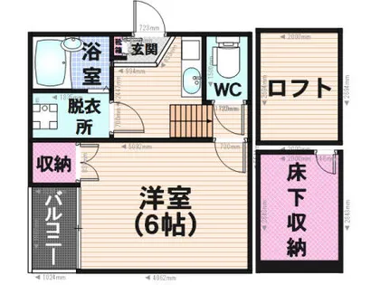 コンフォートベネフィス大橋南1【202号室】の間取り