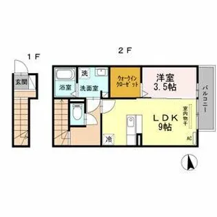 ソリウス新西【2階】の間取り