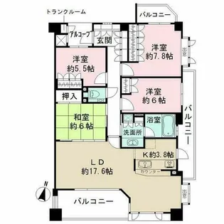 パークハウス一社【2階】の間取り