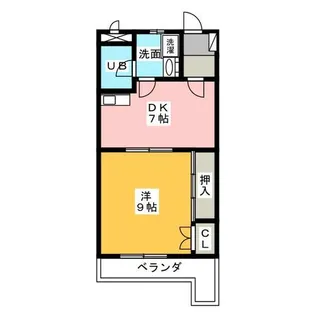 1DKの間取り画像