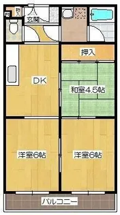 ハイツ山田【2階】の間取り