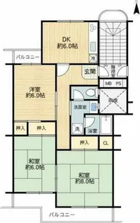 上穂積住宅1棟303号室【3階】の間取り
