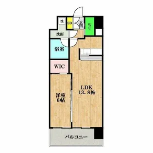 グランカーサ難波元町【13階】の間取り