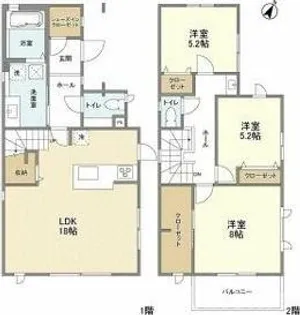 大阪府茨木市北春日丘2丁目【一戸建】の間取り