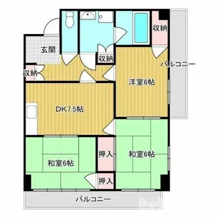 若園ハイツ【3階】の間取り