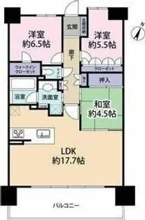 ライオンズ茨木ニューシティB街区【4階】の間取り