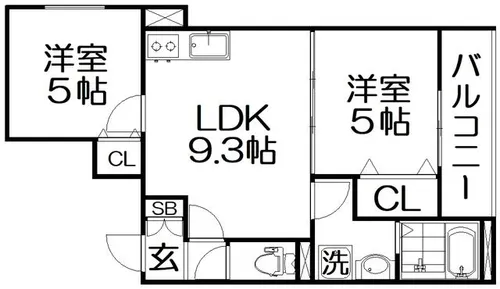 クリエオーレ星田【3階】の間取り
