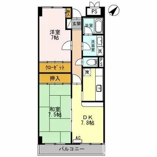 サクセス東太田【4階】の間取り