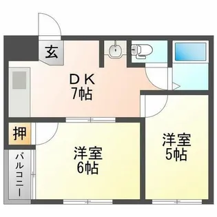 レジデンス三津屋【2階】の間取り